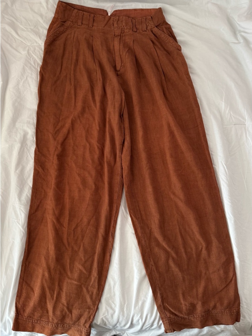free people calla pleated trousers - size 8 - color 🤎 doe eyes 🤎